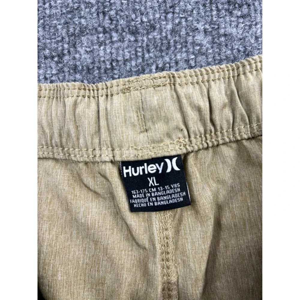Hurley Mens XL Tan Heathered Hybrid Board Shorts Elastic Waist Swim Trunks